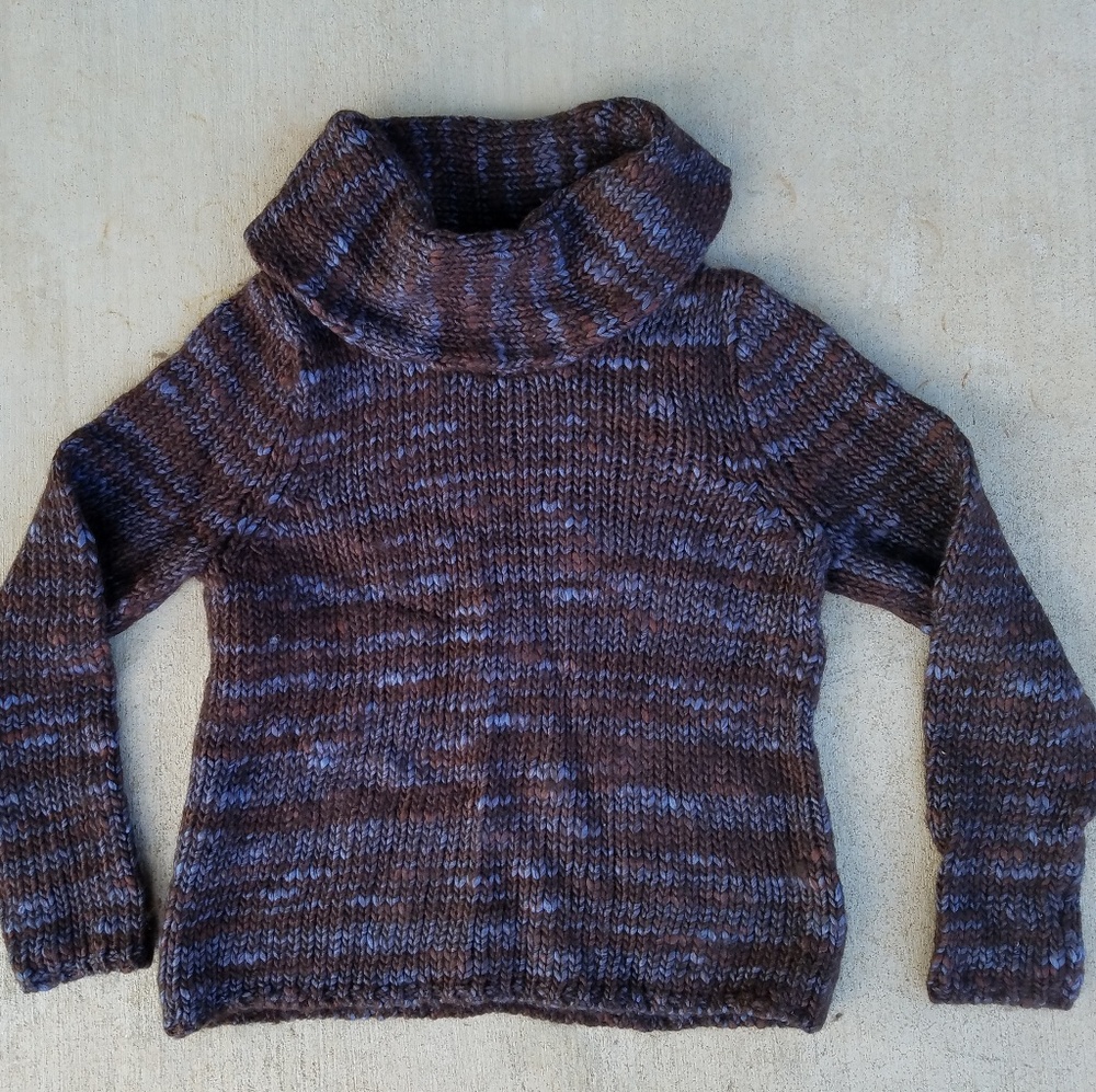 Garnet Hill Wool and Acrylic Cowl Neck Sweater